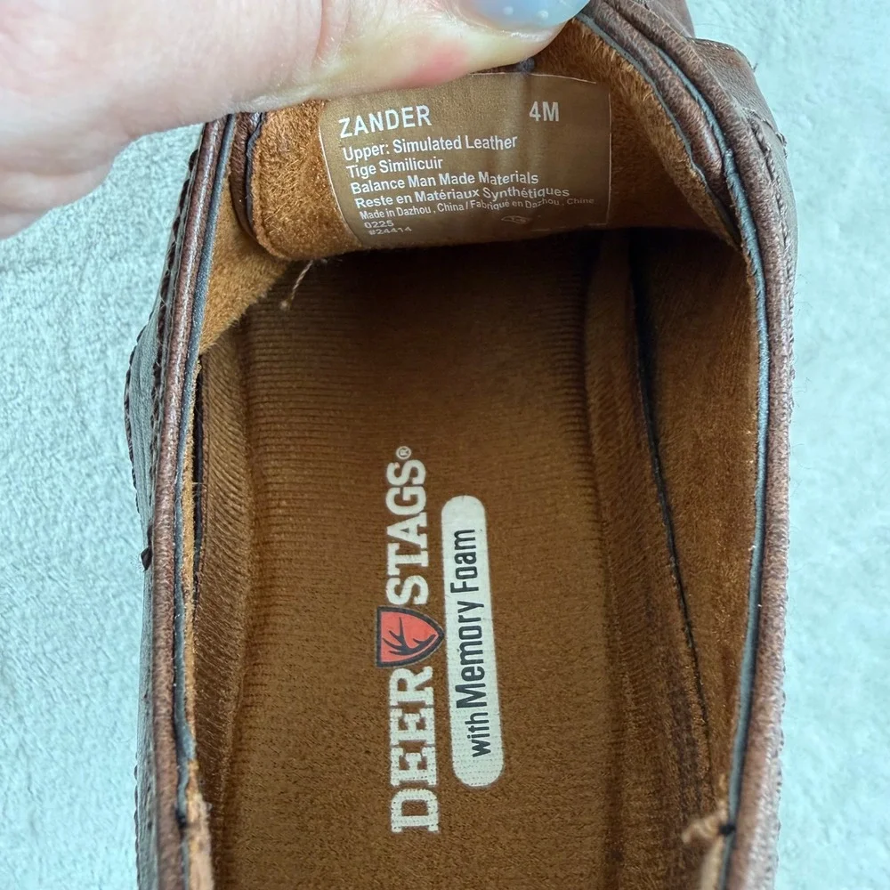 Deer Stags Boys Brown Simulated Leather Oxford Dress‎ Shoes Size 4 Formal Party